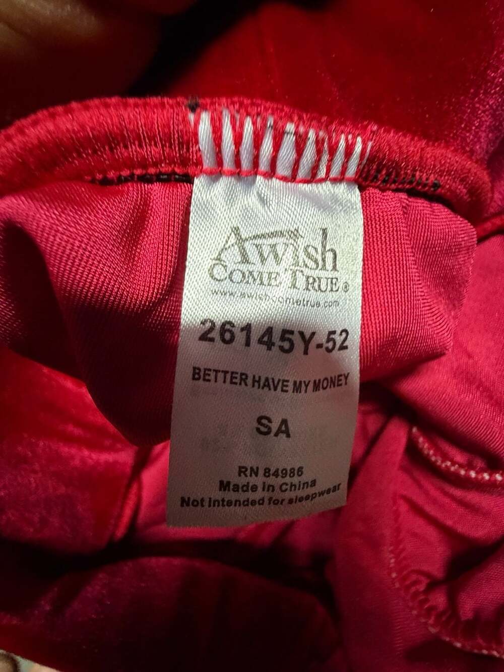 Awish Come True Tracksuit Size SA Red Velvet Better Have My Money
